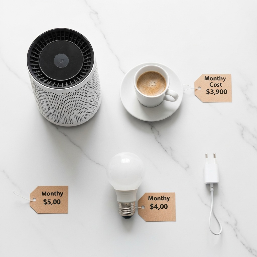 Cost comparison of air purifier running costs versus common household items