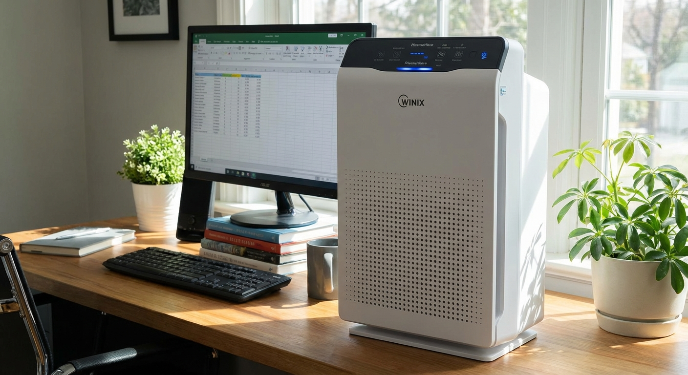 Winix 5500-2 air purifier with PlasmaWave in home office