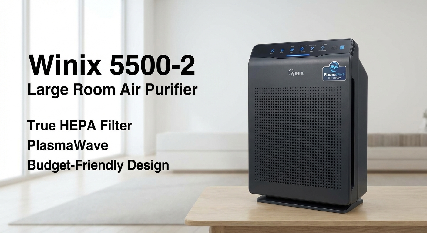 Winix 5500-2 air purifier large room 360 sq ft budget option True HEPA PlasmaWave product photo