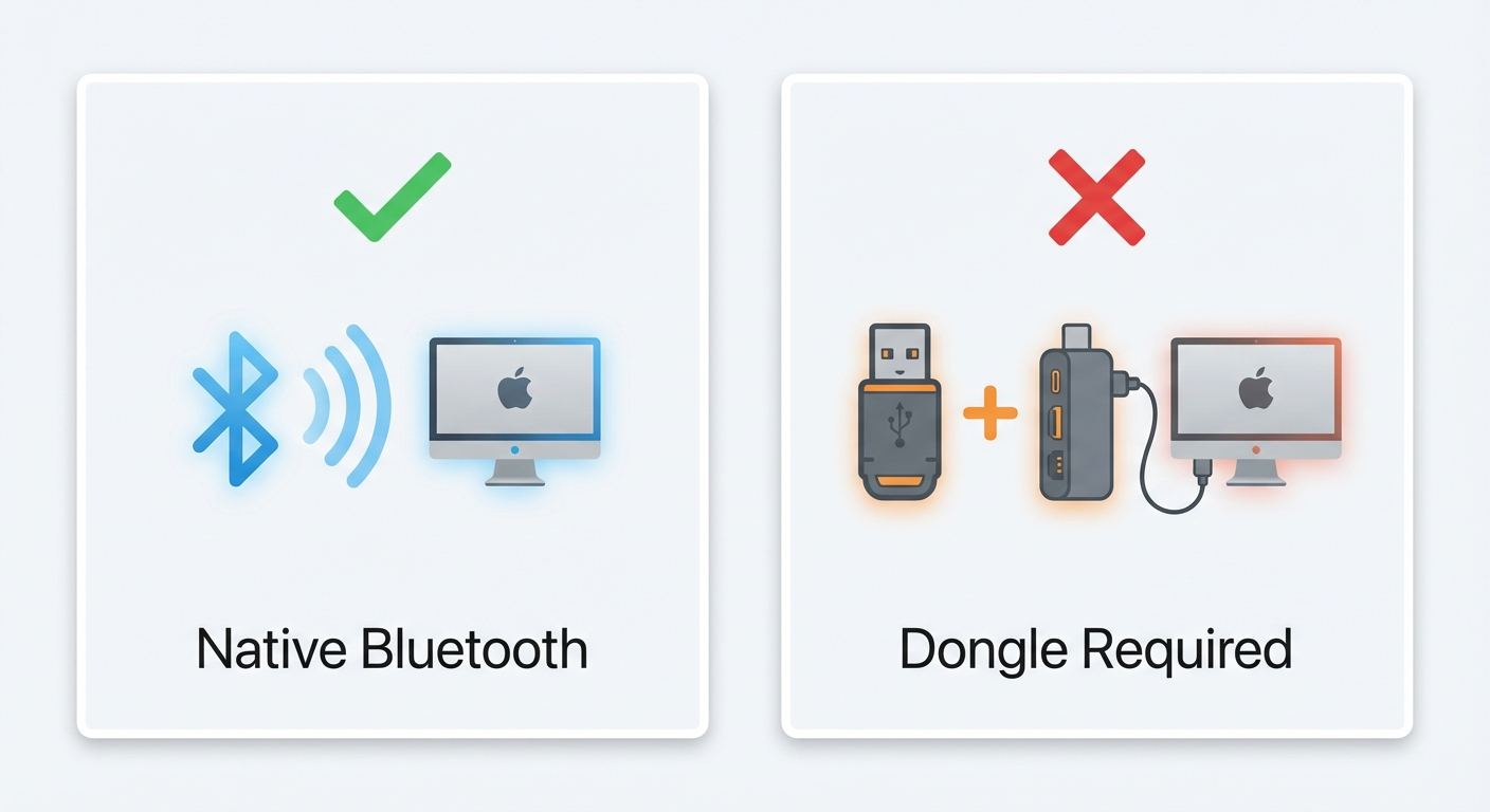 Bluetooth vs USB-A dongle connectivity on Mac